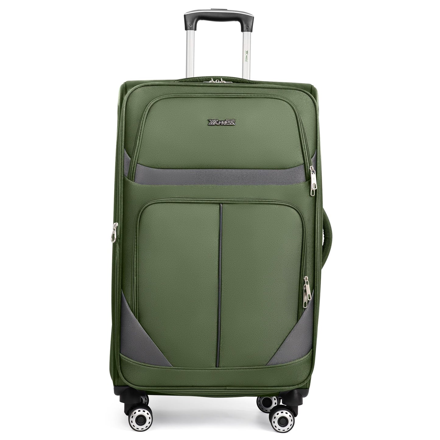 3-Piece Expandable Softside Luggage Set with Spinner Wheels and Lock