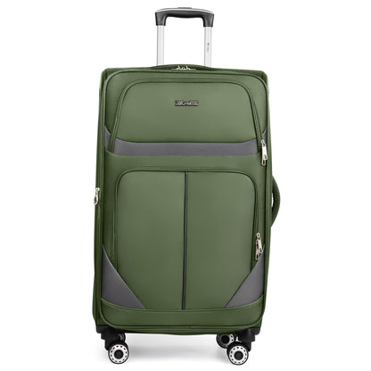 3-Piece Expandable Softside Luggage Set with Spinner Wheels and Lock