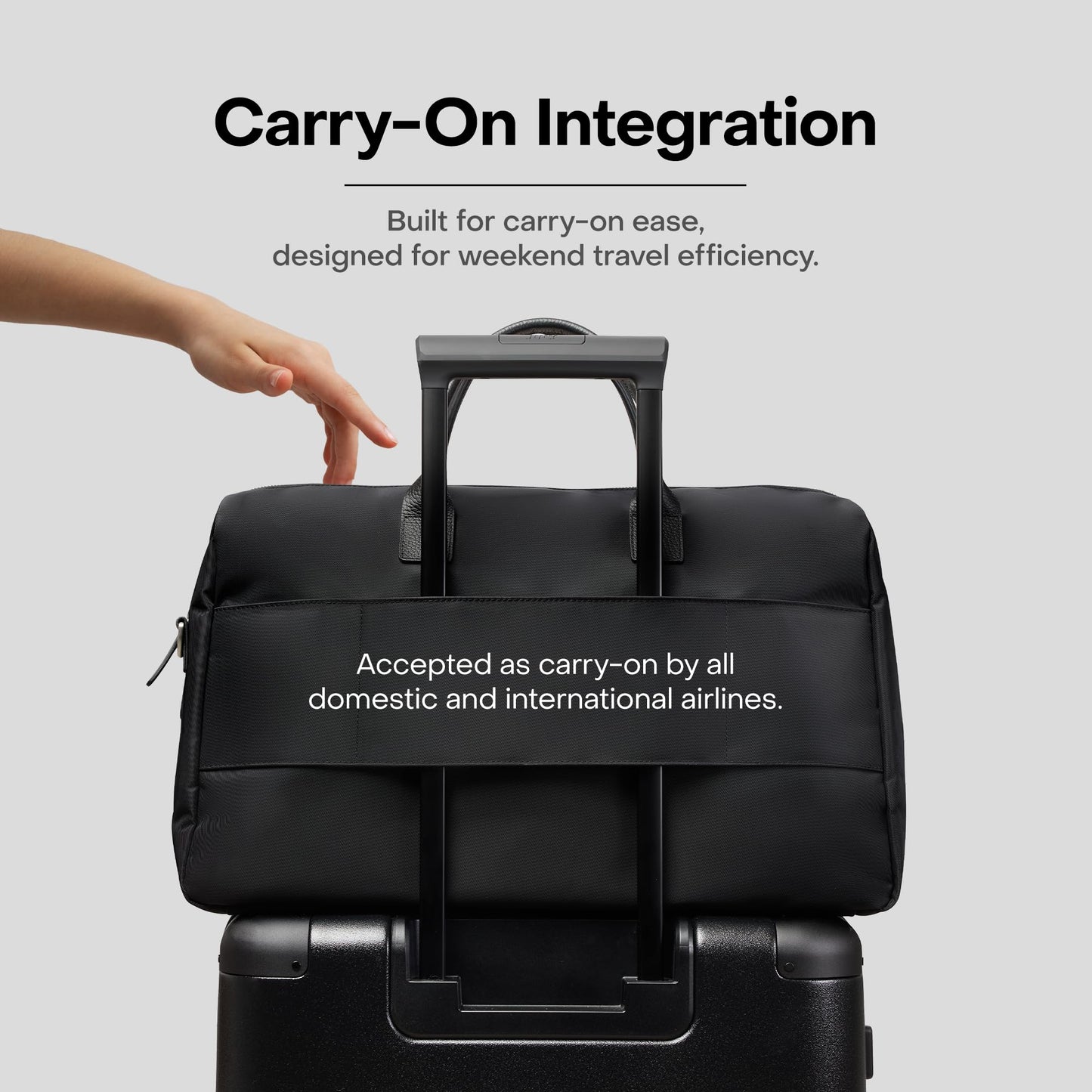 Carry-On Split Weekender Bag with Zipped Pockets and Pass-Through Sleeve