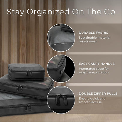 3-Piece Compression Packing Cube Set for Travel Organization