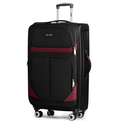 3-Piece Expandable Softside Luggage Set with Spinner Wheels and Lock