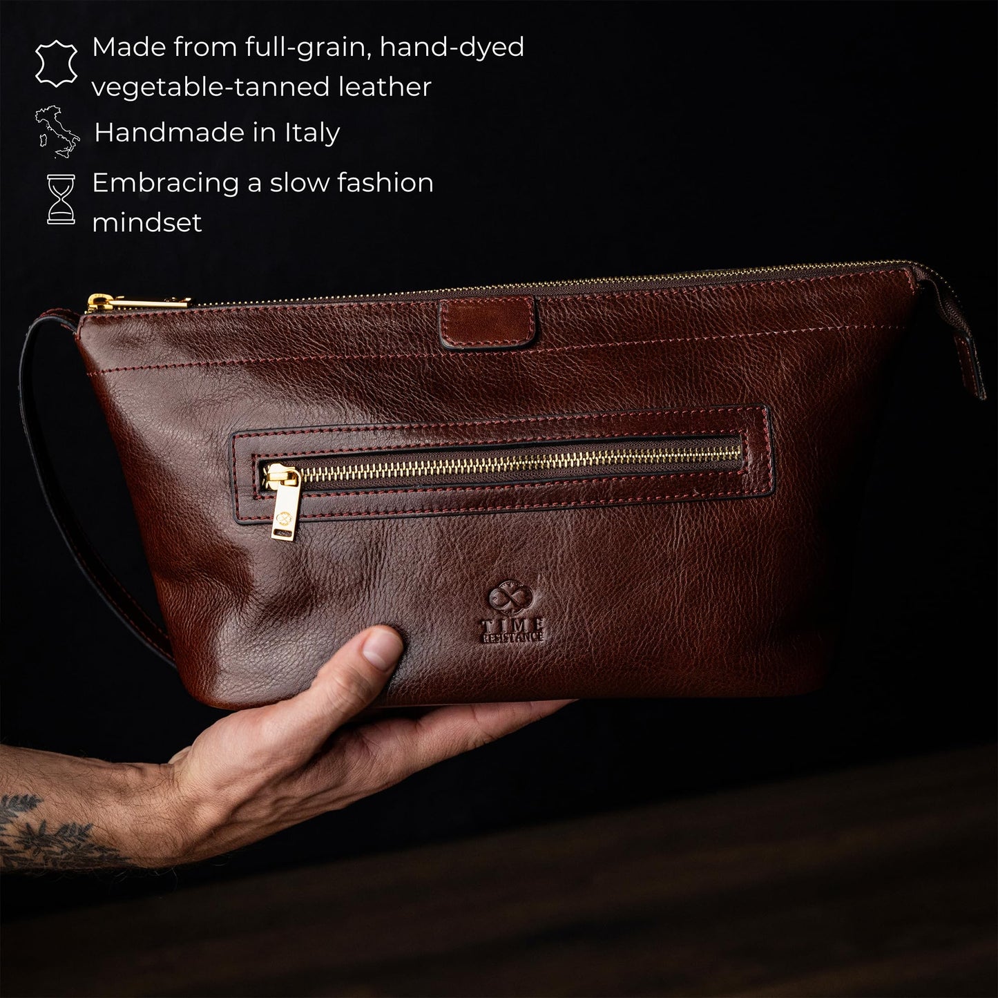 Leather Toiletry Bag for Travel and Daily Essentials