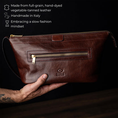 Leather Toiletry Bag for Travel and Daily Essentials