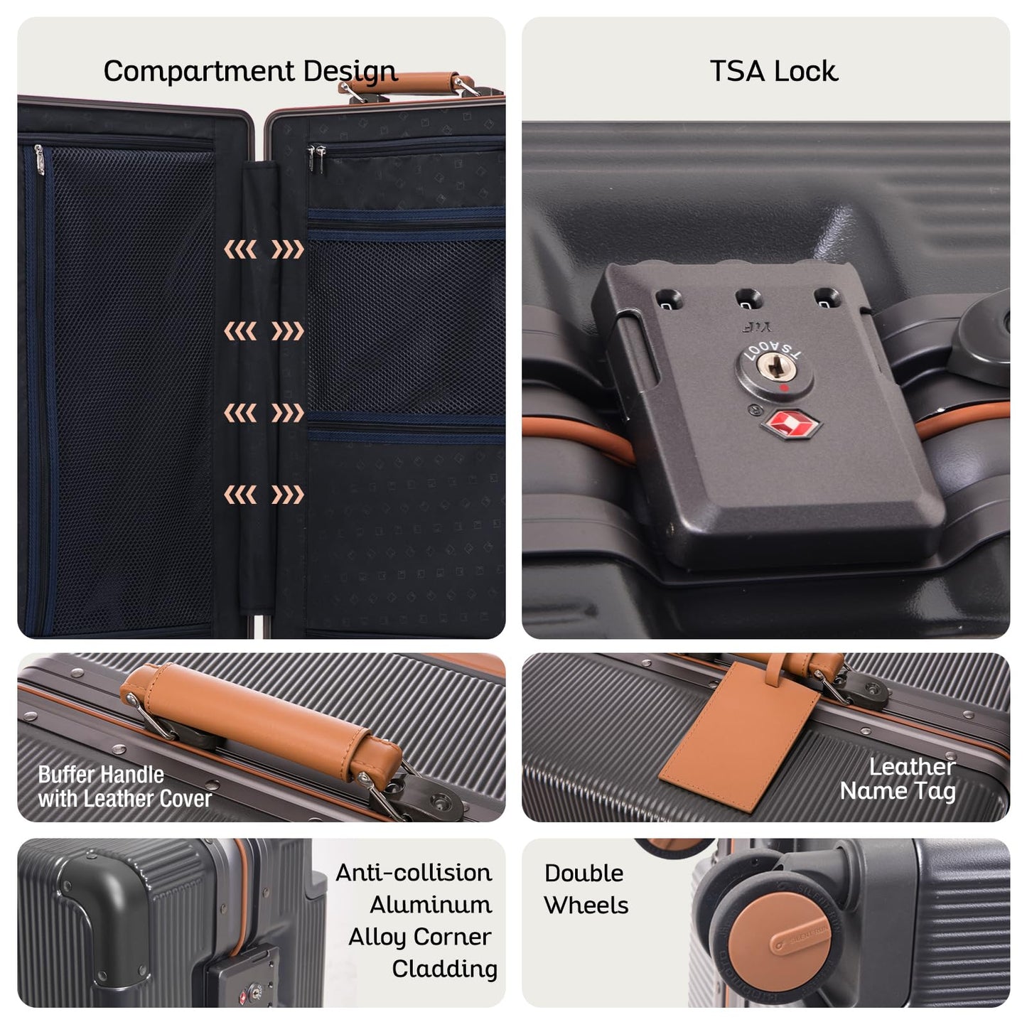Zipperless Hardside Spinner Suitcase with TSA Lock and Wide Handle