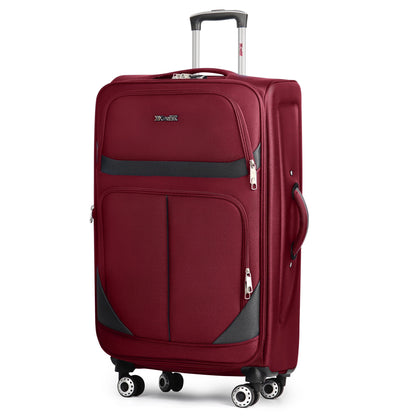 3-Piece Expandable Softside Luggage Set with Spinner Wheels and Lock