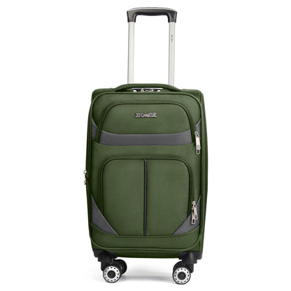 3-Piece Expandable Softside Luggage Set with Spinner Wheels and Lock