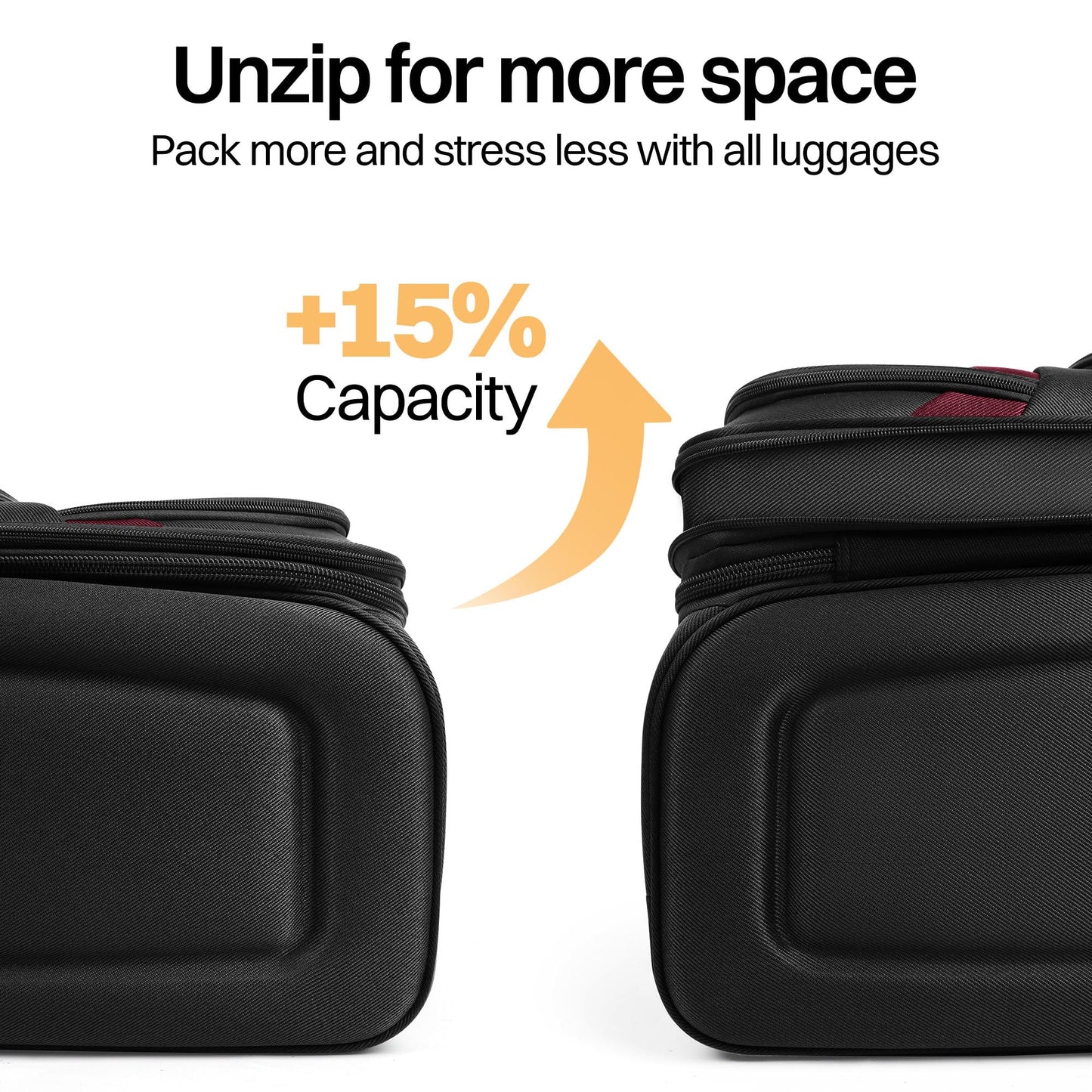 3-Piece Expandable Softside Luggage Set with Spinner Wheels and Lock