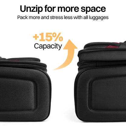3-Piece Expandable Softside Luggage Set with Spinner Wheels and Lock