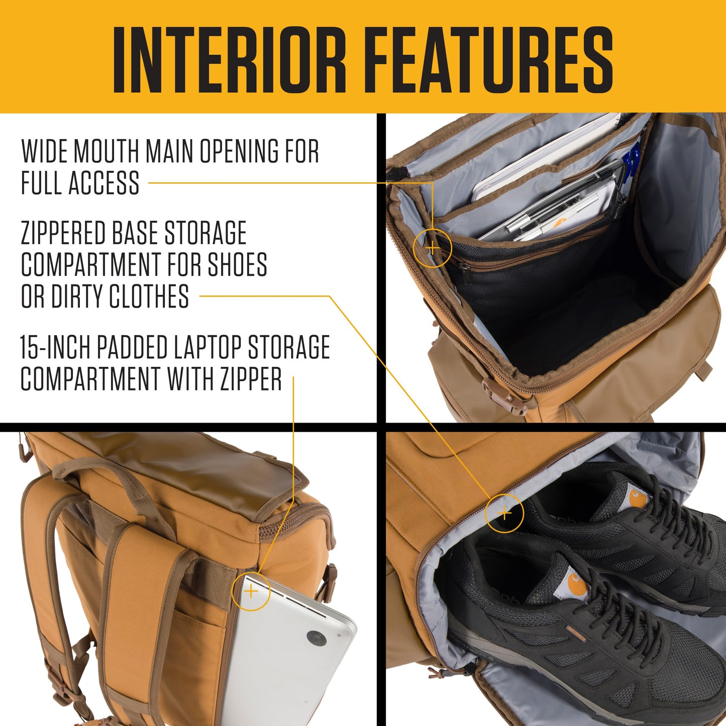 35L Water-Resistant Work Backpack with Laptop Sleeve